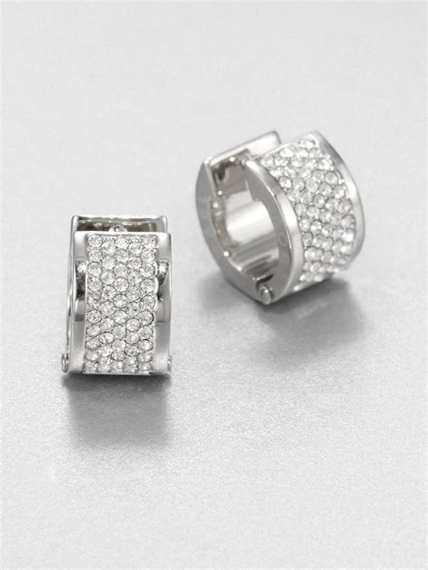 michael kors pave huggie earrings|Michael Kors Huggie Earrings .